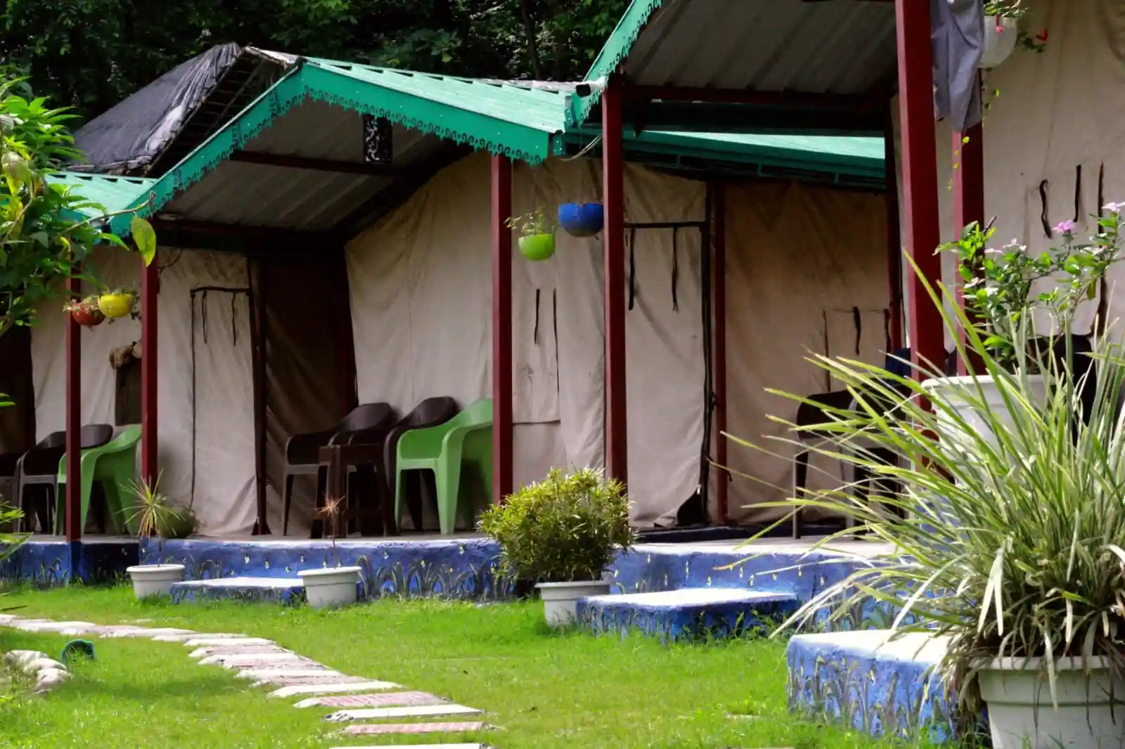 Luxury forest tents with private sit-out at CampNStay RS06 Rishikesh